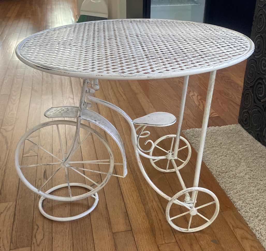 Photo 1 of ALUMINUM BICYCLE TABLE 24” x 21”