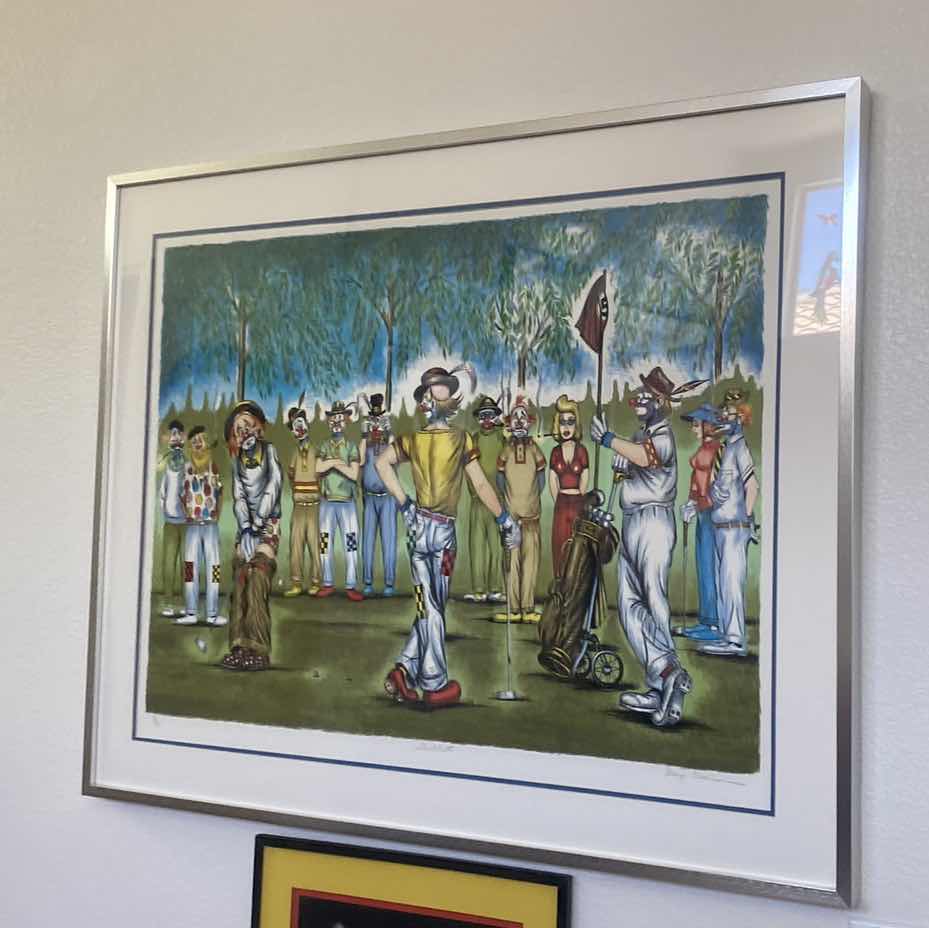 Photo 1 of FRAMED “SHORT PUTT” 23/300, by GEORGE CRIONAS SIGNED ARTWORK 44 1/2” x 35”