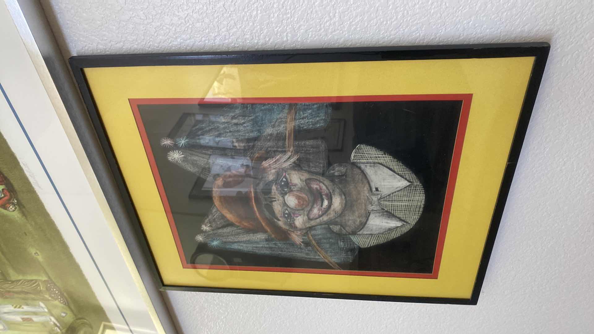 Photo 2 of FRAMED CLOWN PRINT ARTWORK 18 1/4“ x 22 3/4”