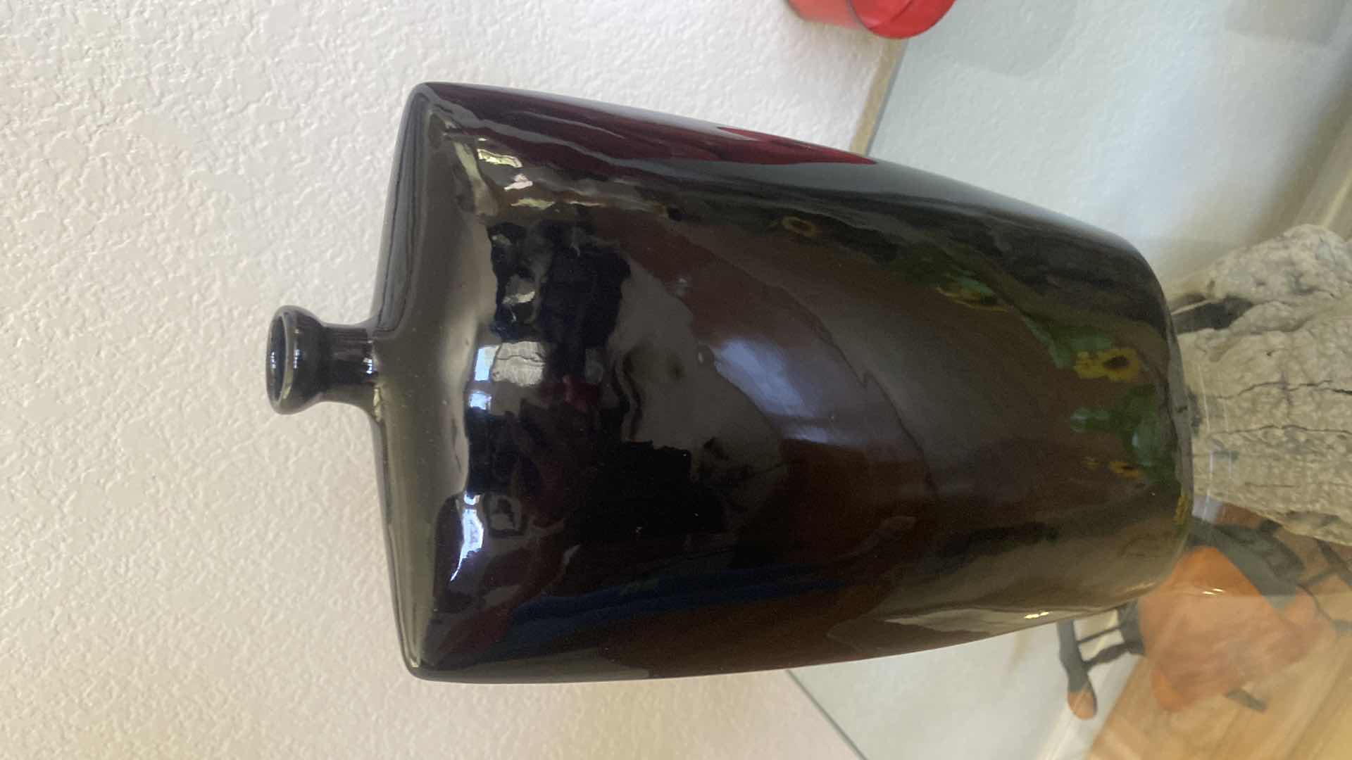 Photo 2 of BLACK CERAMIC VASE H 15”