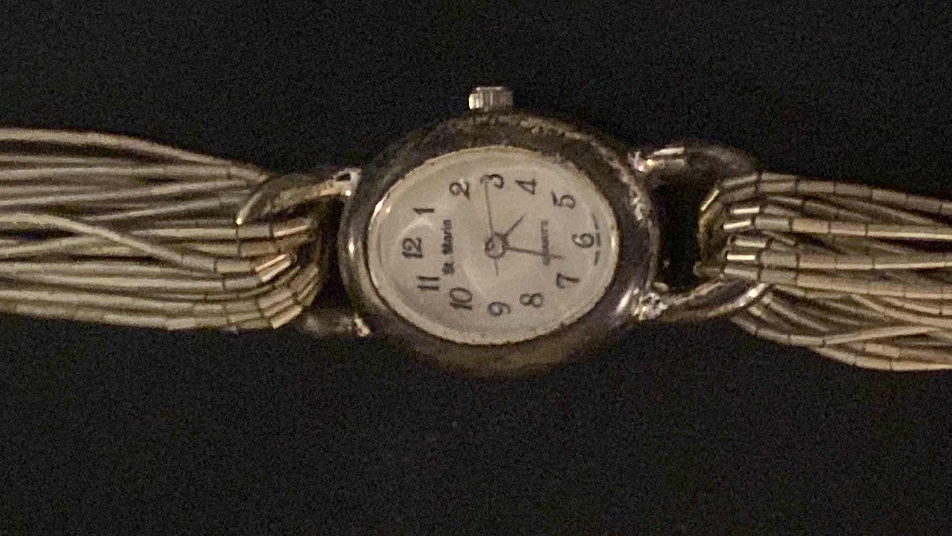 Photo 2 of 1980’S ST. MARTINS SILVER WATCH NOT MARKED WITH UNMARKED SILVER JEWELRY