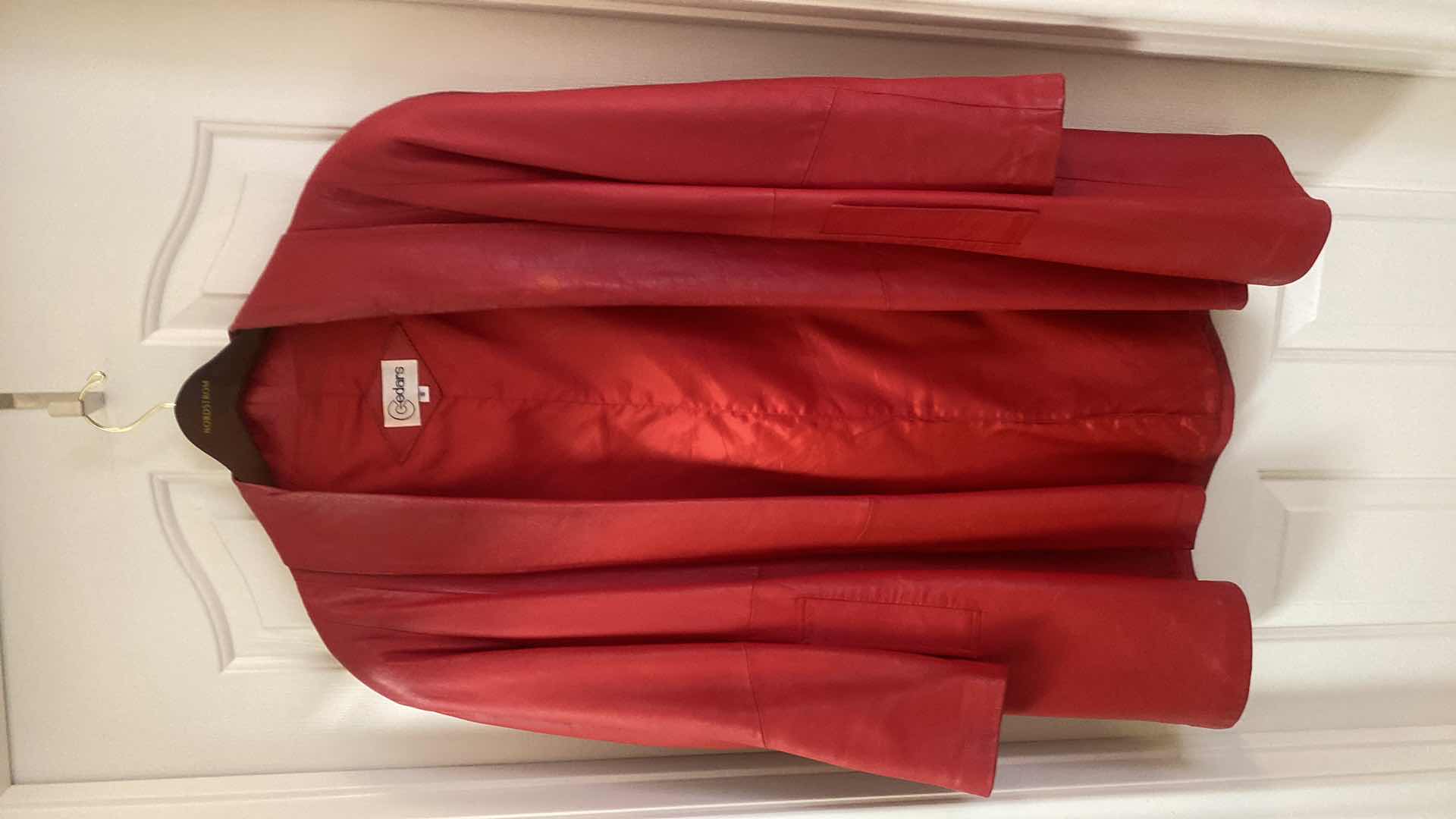 Photo 1 of LADIES SIZE SMALL CEDARS RED LEATHER JACKET