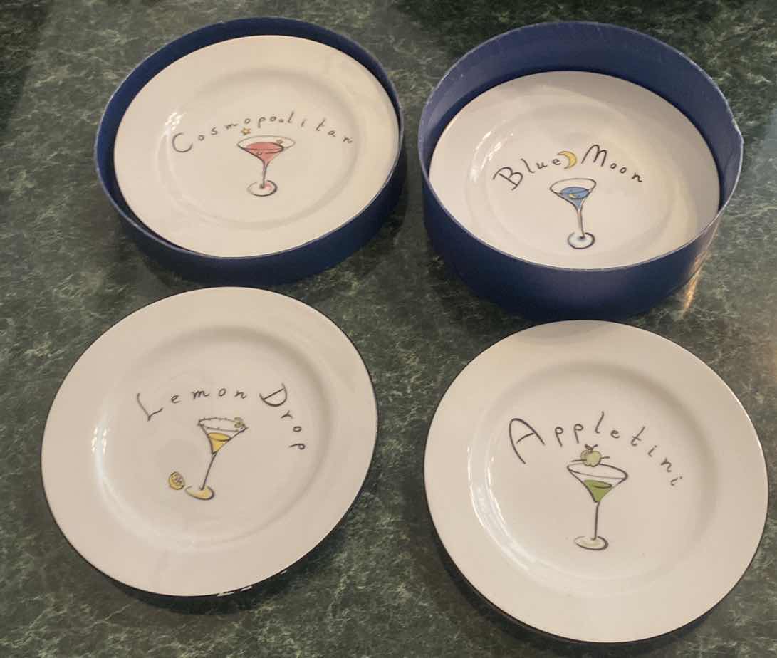 Photo 1 of POTTERY BARN MARTINI APPETIZER PLATES 8”