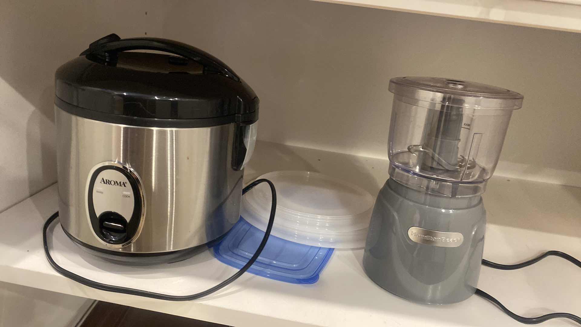 Photo 2 of CONTENTS OF KITCHEN CABINET RICE COOKER BLENDER AND BAKEWARE