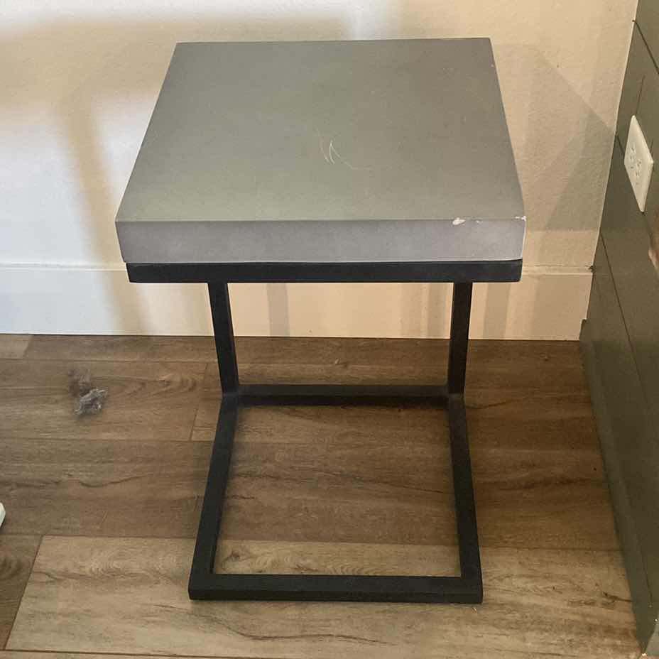 Photo 1 of END TABLE WITH METAL & COVER TOP 15“ x 15“ x 24“