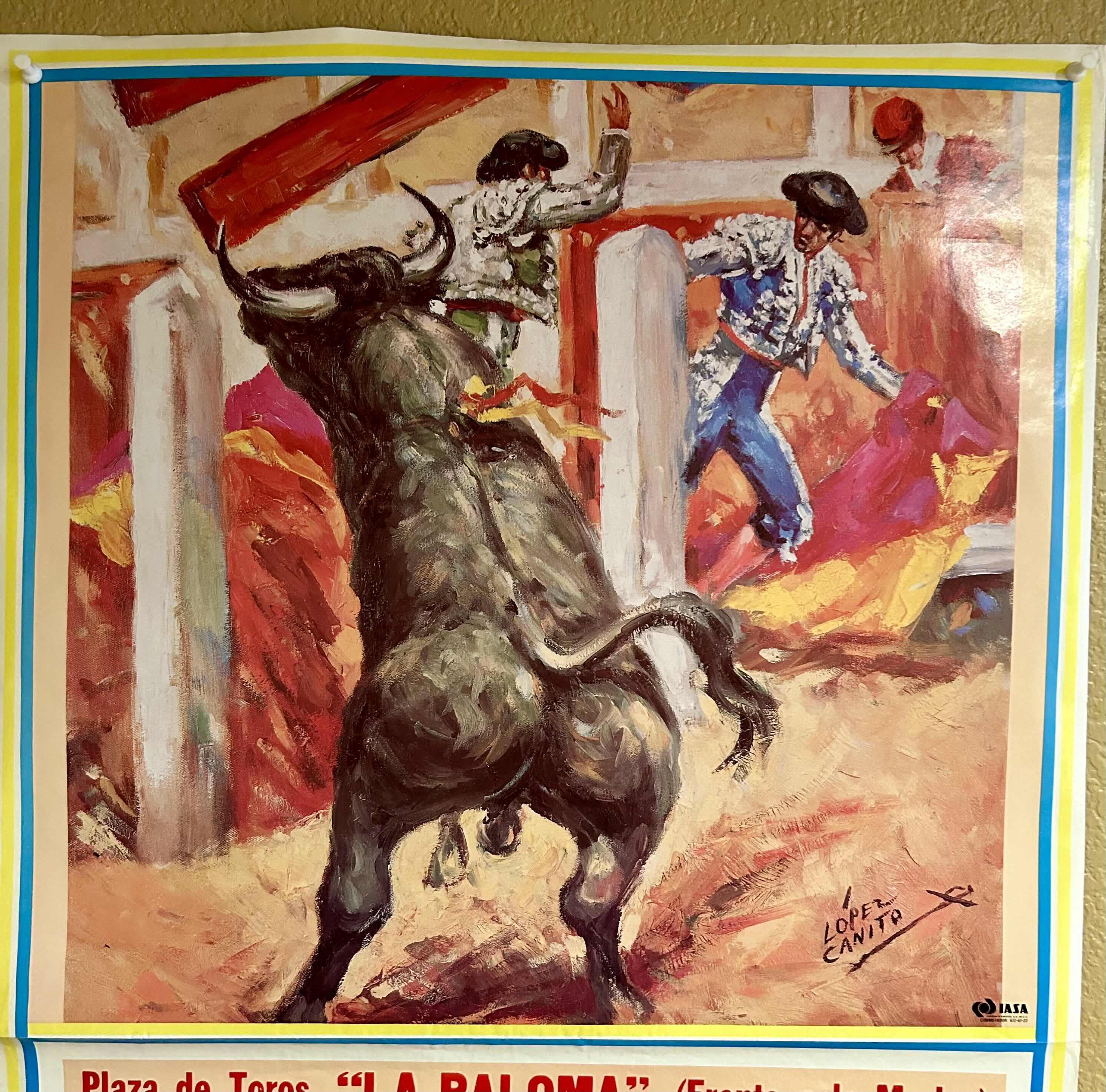 Photo 2 of LA PALOMA PLAZA DE TOROS EVENT POSTER ON DECEMBER 27, 2000 FOR GRAN CORRIDA CON LOS MATADORES 37” X 21”