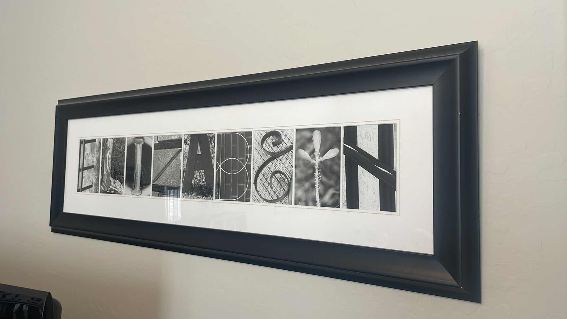 Photo 1 of FRAMED ELIZABETH NAME ARTWORK 45" x 16"