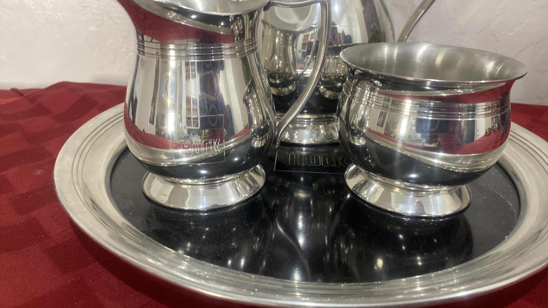 Photo 5 of HUCK PEWTER 4 PIECE HOT BEVERAGE SERVICE