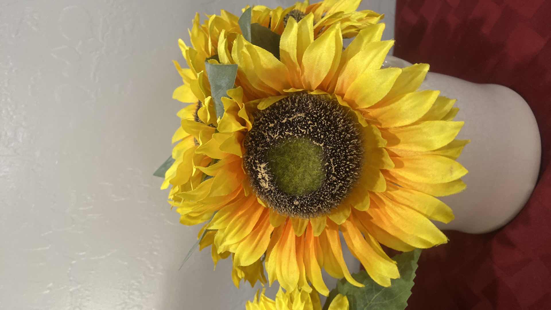 Photo 3 of 3-FAUX SUNFLOWERS IN CERAMIC CANISTERS H10”