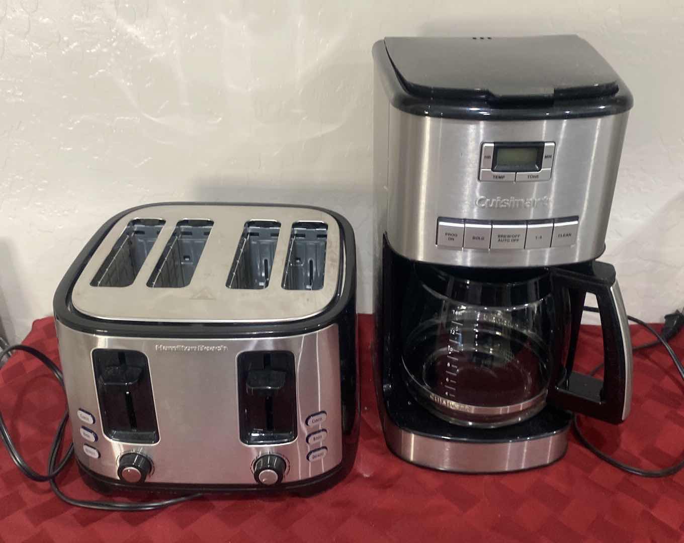 Photo 1 of SHELF IN SIDEBOARD - HAMILTON BEACH 4 SLICES TOASTER & CUISINART COFFEE MAKER