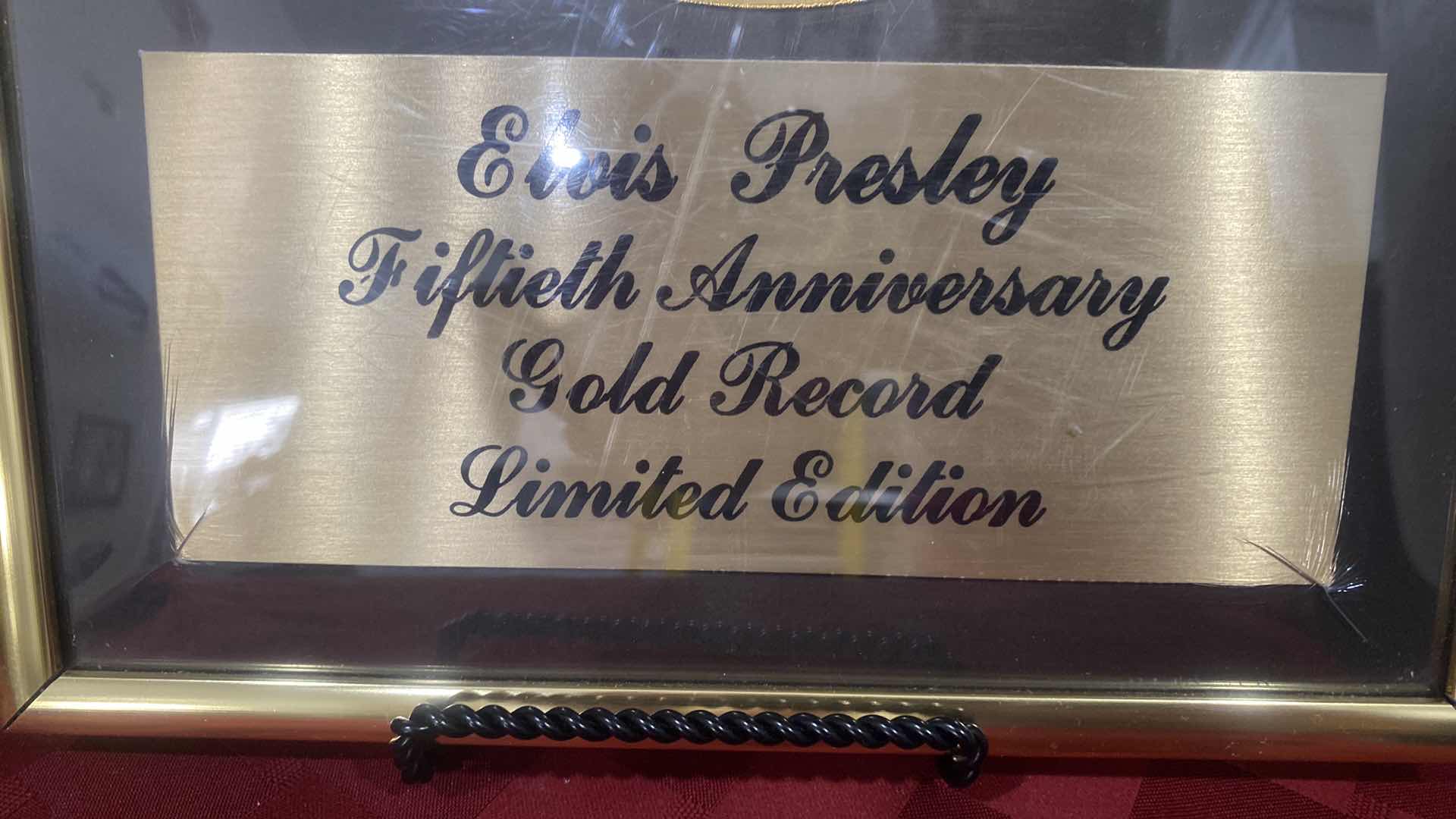 Photo 2 of ELVIS PRESLEY 50th ANNIVERSARY GOLD RECORD LIMITED EDITION “LOVE ME TENDER” 9 1/22 inches by 12 1/2”