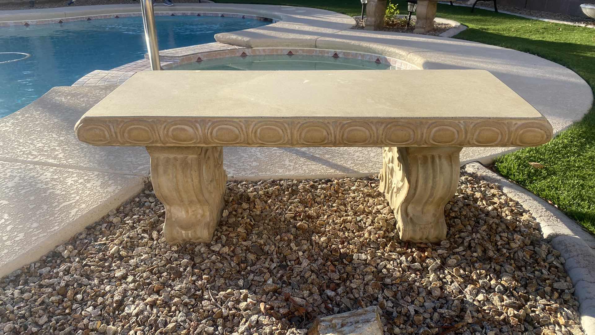 Photo 2 of CONCRETE BENCH SANDSTONE COLOR 40“ x 15“ H 15” (3 available each sold separately)