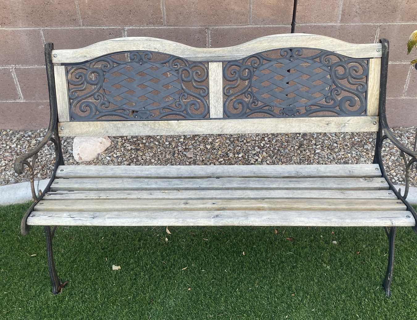 Photo 1 of WOOD & METAL PATIO BENCH 49“ x 21“ H 30”