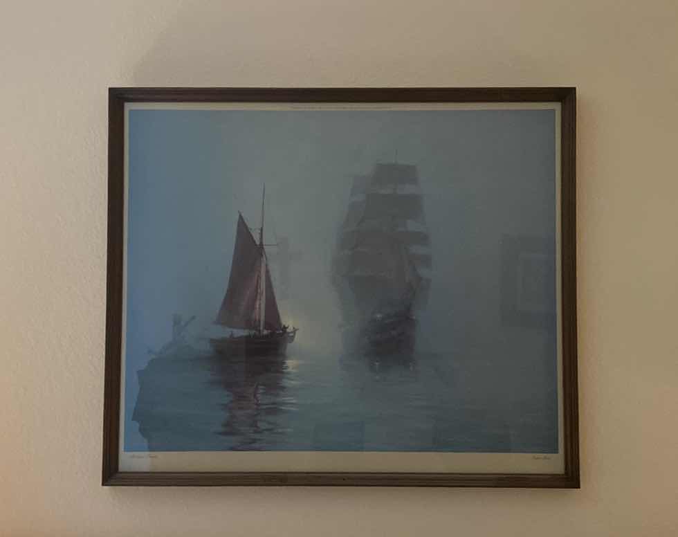 Photo 1 of VINTAGE FRAMED “NIGHT MISTS” PRINT ARTWORK 32 1/2” x 27 1/2”