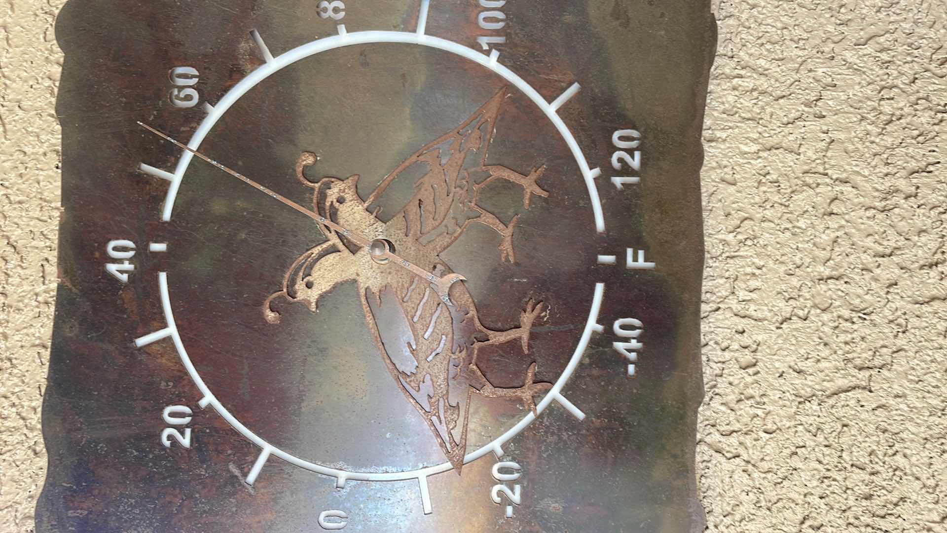 Photo 2 of BIRD METAL OUTDOOR THERMOMETER 12”x12"