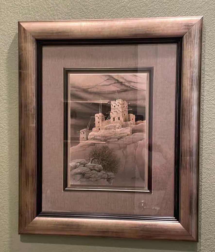 Photo 1 of FRAMED SOUTHWESTERN LANDSCAPE ORIGINAL SIGNED ON FRONT & BACK  M.S.FRANCO ARTWORK 21”x 25”