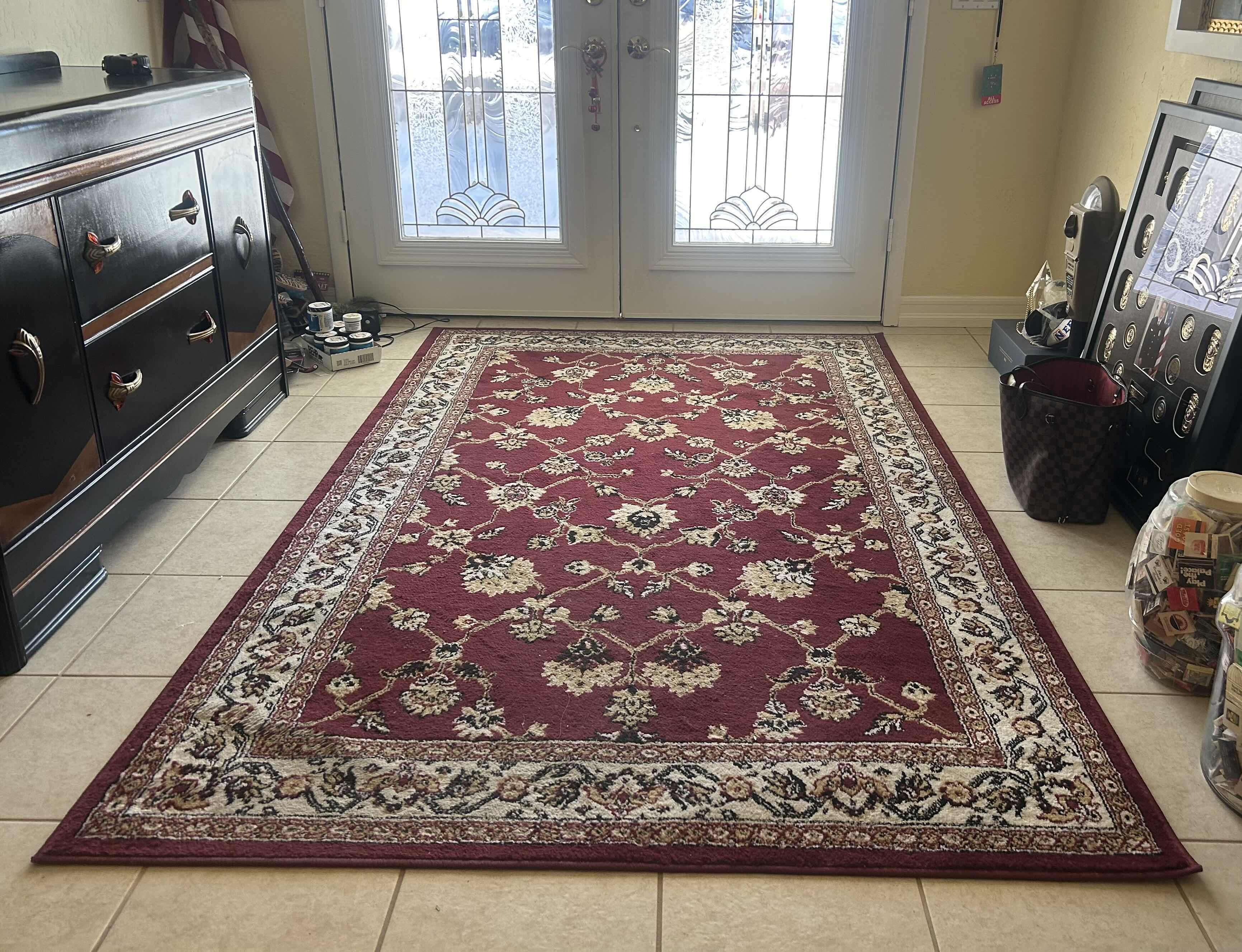 Photo 1 of HOMECITY INC. SUPERIOR BURGUNDY’S AREA RUG DESIGN / KINGFIELD 5’ X 8’.