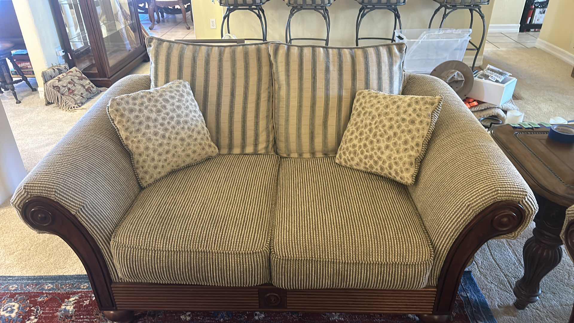 Photo 2 of THOMASVILLE, WOOD, UPHOLSTERED, LOVESEAT, 5.5’.