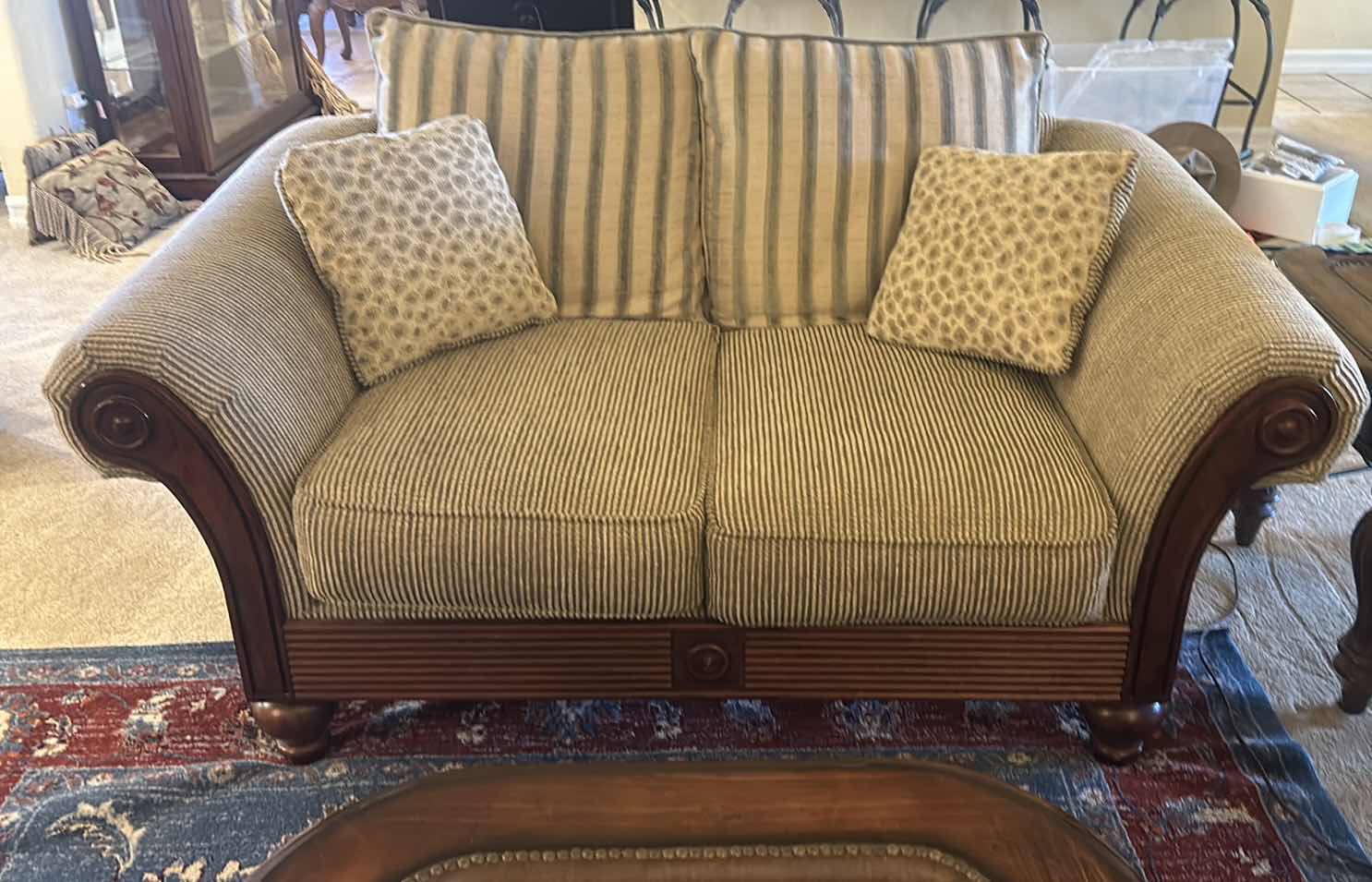 Photo 1 of THOMASVILLE, WOOD, UPHOLSTERED, LOVESEAT, 5.5’.