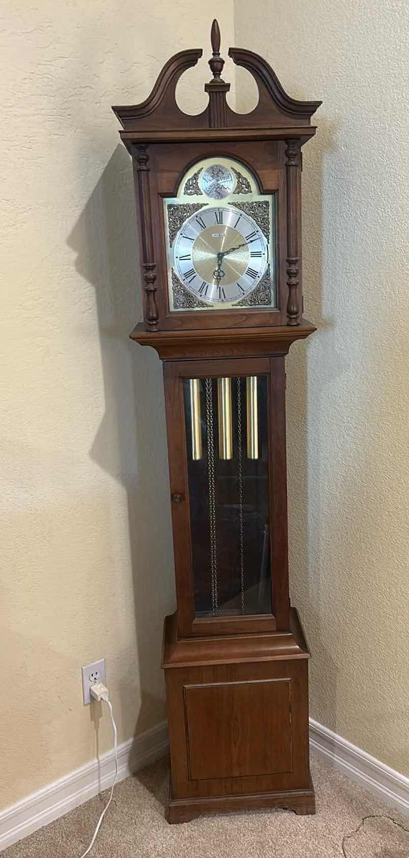 Photo 6 of VINTAGE HOWARD MILLER GRANDFATHER CLOCK 16” X 10” H 75”.