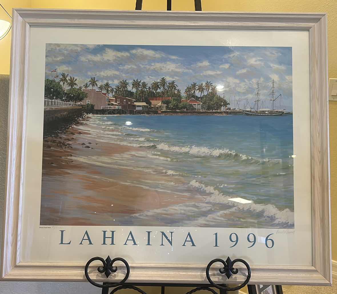 Photo 1 of RESIN-FRAMED LAHAINA 1996 HISTORIC FRONT STREET NUMBERED ARTWORK. 97/2000 33 1/2 X H28 1/2