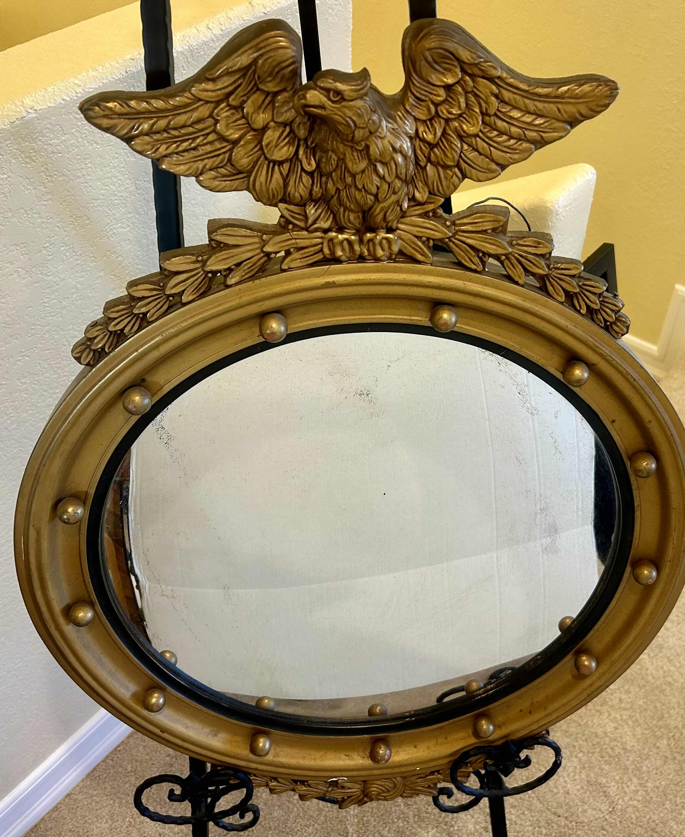 Photo 3 of VINTAGE WOOD EAGLE FRAMED MIRROR  22”x H30“