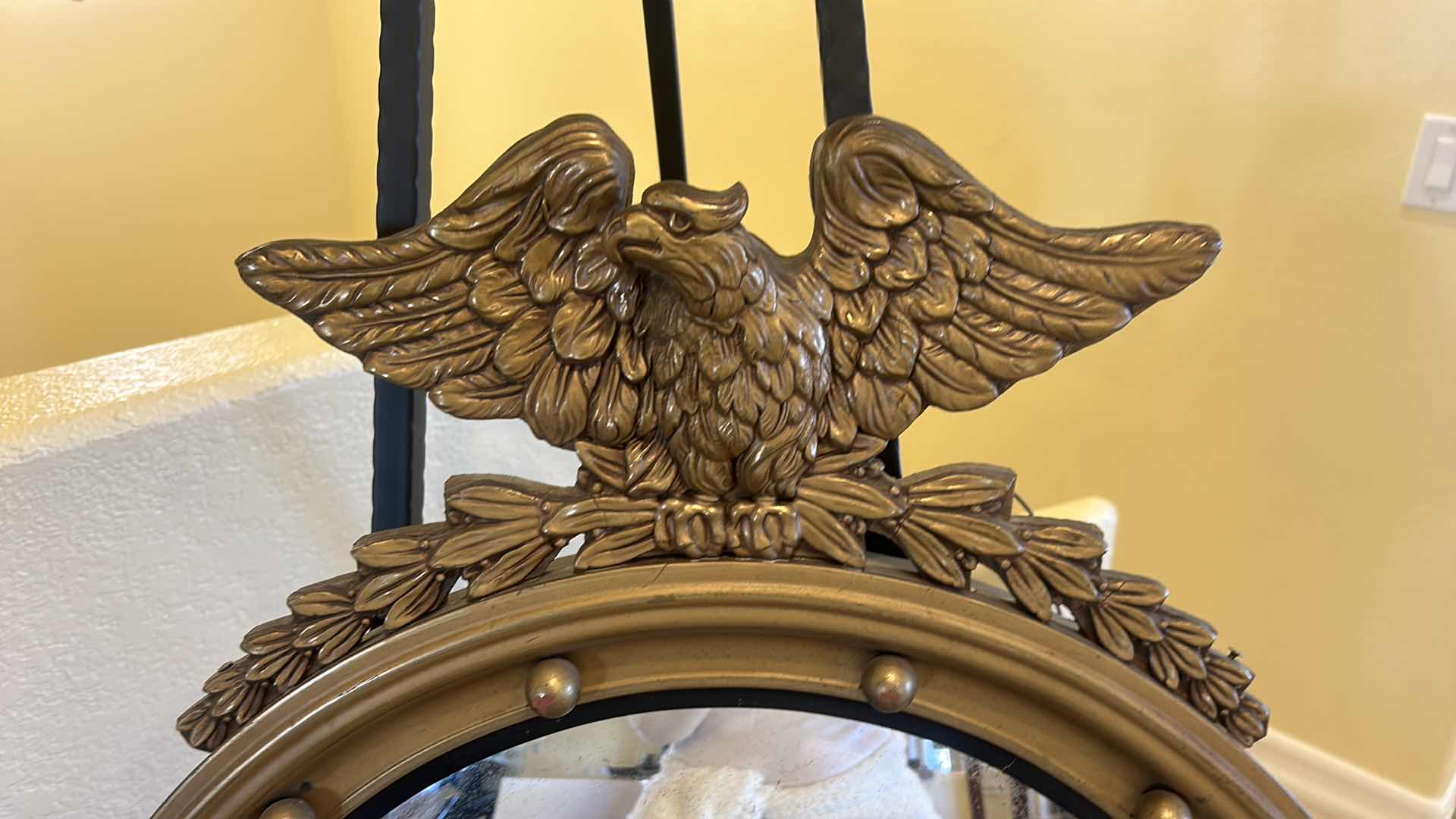 Photo 4 of VINTAGE WOOD EAGLE FRAMED MIRROR  22”x H30“