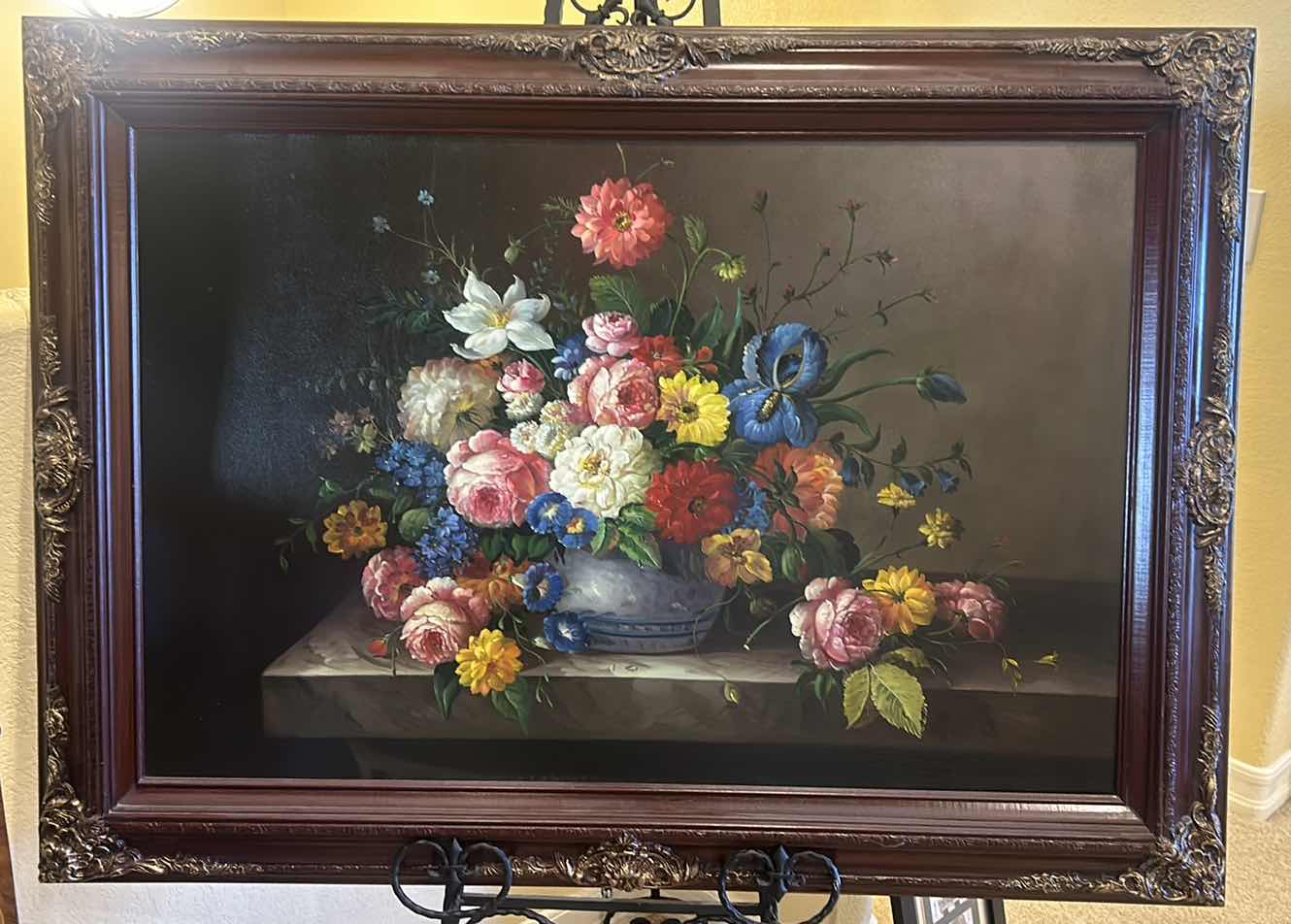 Photo 1 of ORNATE FRAMED OIL ON CANVAS “FLORAL STILL LIFE” ARTWORK 44“ x 33“