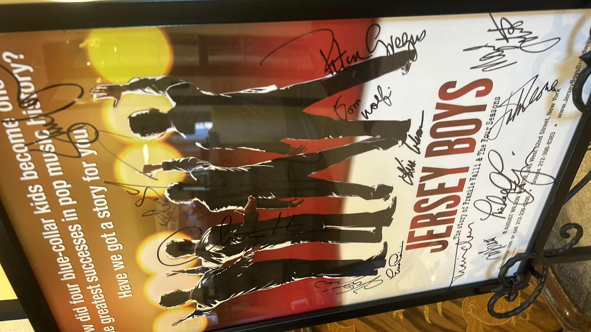 Photo 2 of FRAMED SIGNED MOVIE POSTER “JERSEY BOYS” ARTWORK 15” X 23”.