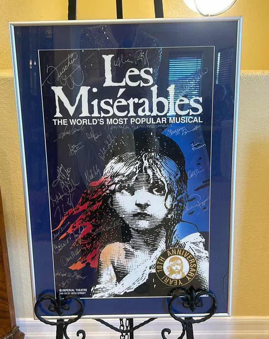 Photo 1 of FRAMED SIGNED POSTER LES MISÉRABLES THE WORLD’S MOST POPULAR MUSICAL. 
18” x 26”