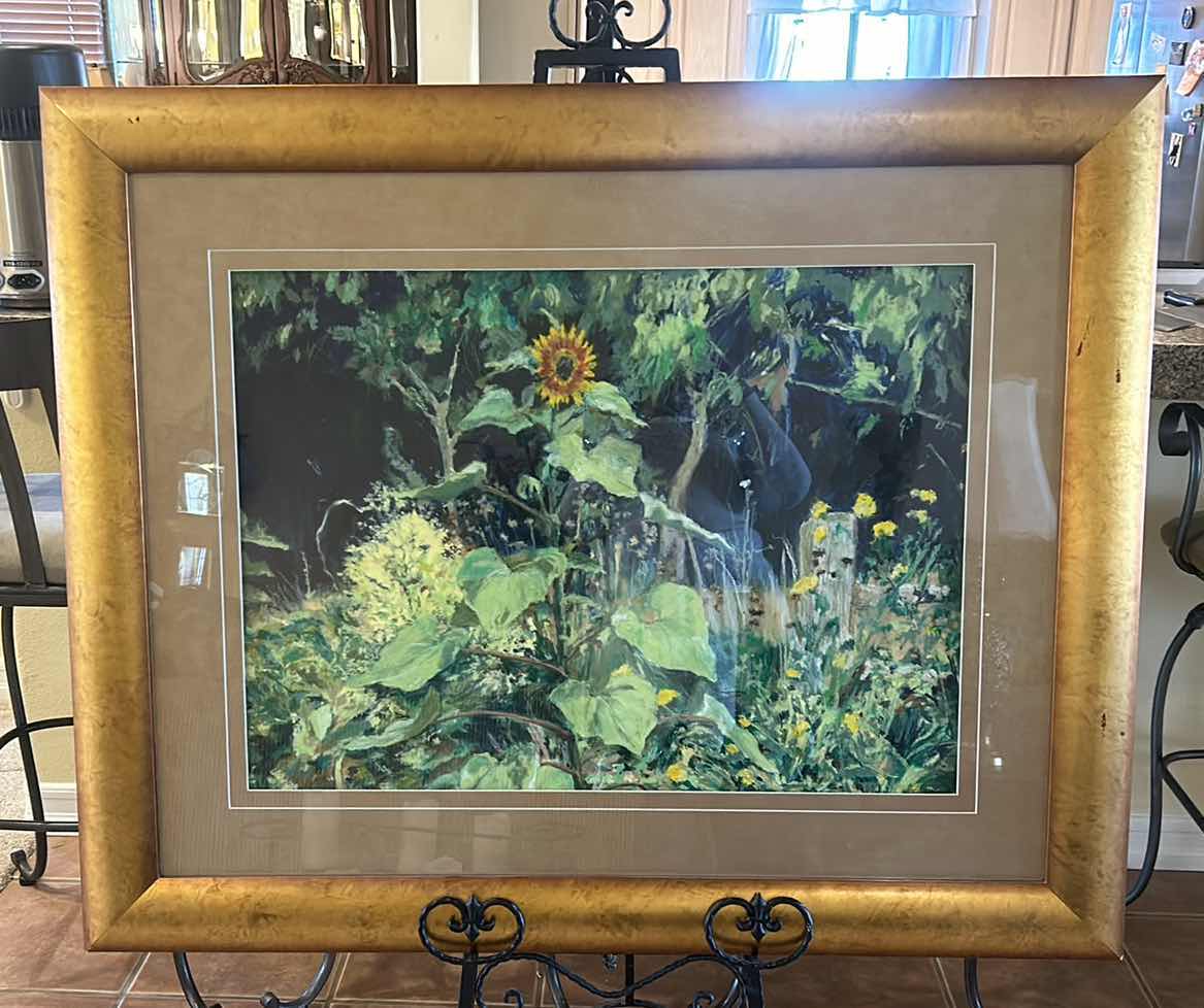 Photo 1 of FRAMED SUNFLOWER ARTWORK. 43 1/2”  x H3’