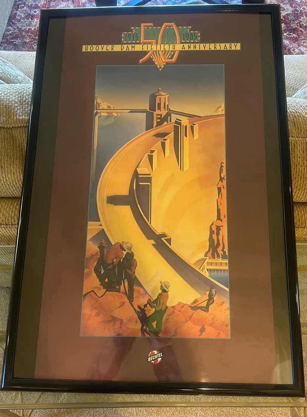 Photo 1 of FRAMED POSTER HOOVER DAM 50TH ANNIVERSARY 25” X H 37”.