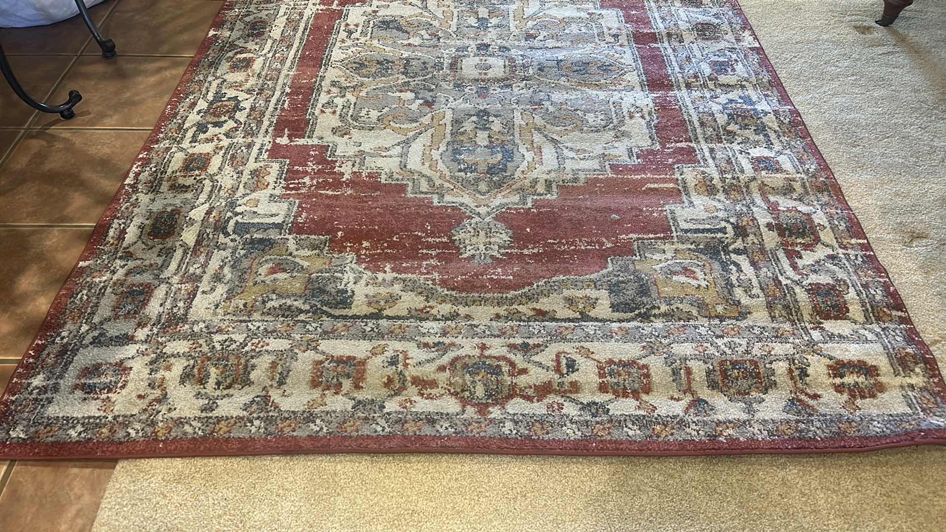 Photo 3 of RED CAMBRIDGE 100% PP FRISEE AREA RUG 5’3” x 7’7”