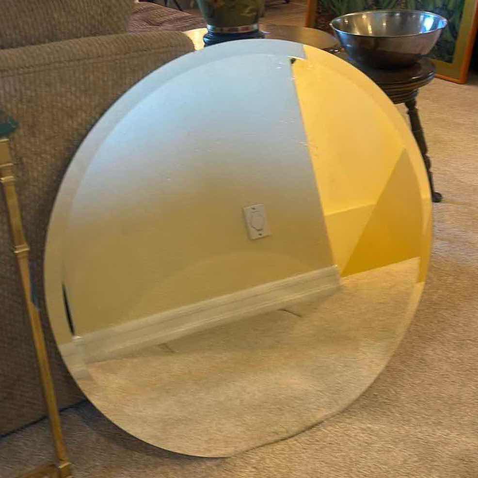 Photo 1 of 30” ROUND BEVELED GLASS MIRROR.