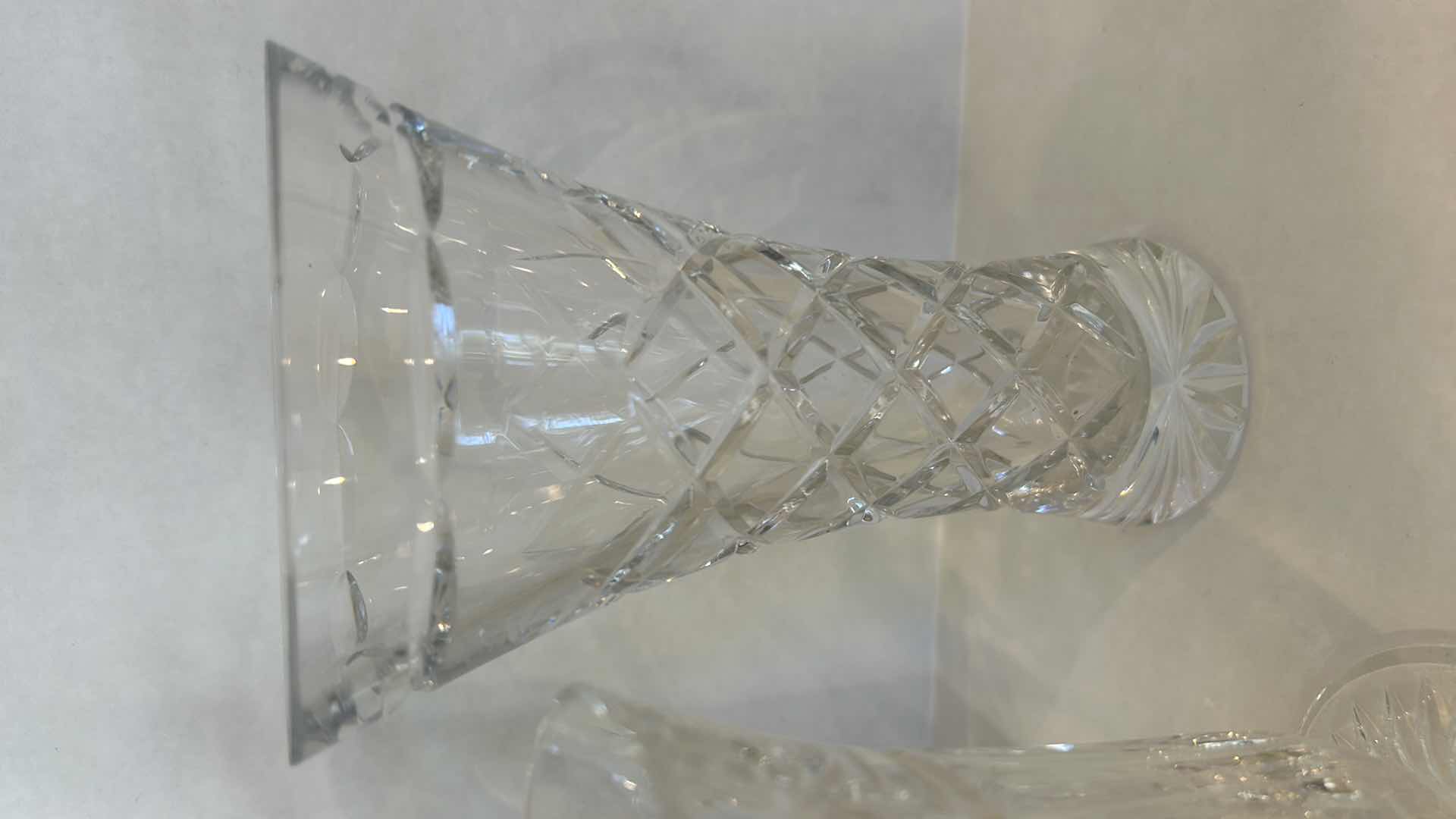 Photo 2 of 5 CRYSTAL VASES - TALLEST H8.5”