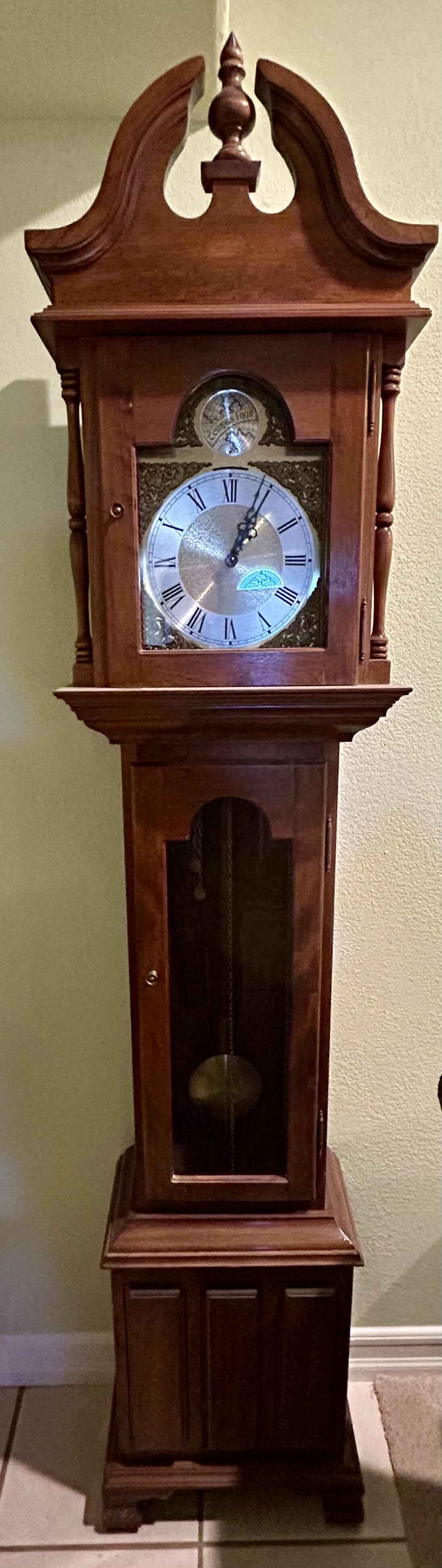 Photo 1 of HERMES CHERRYWOOD GRANDFATHER FLOOR CLOCK