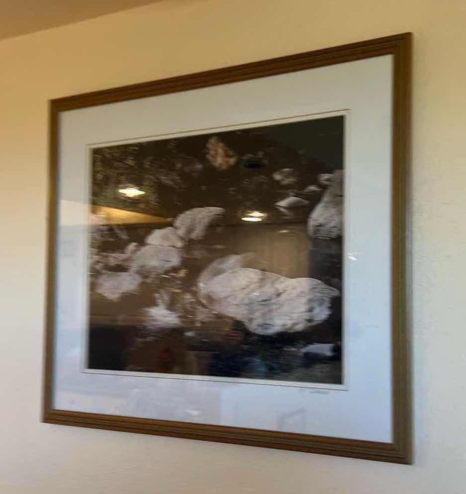 Photo 2 of FRAMED "RIVER ROCK" ARTIST SIGNED ARTWORK 27" x 24"