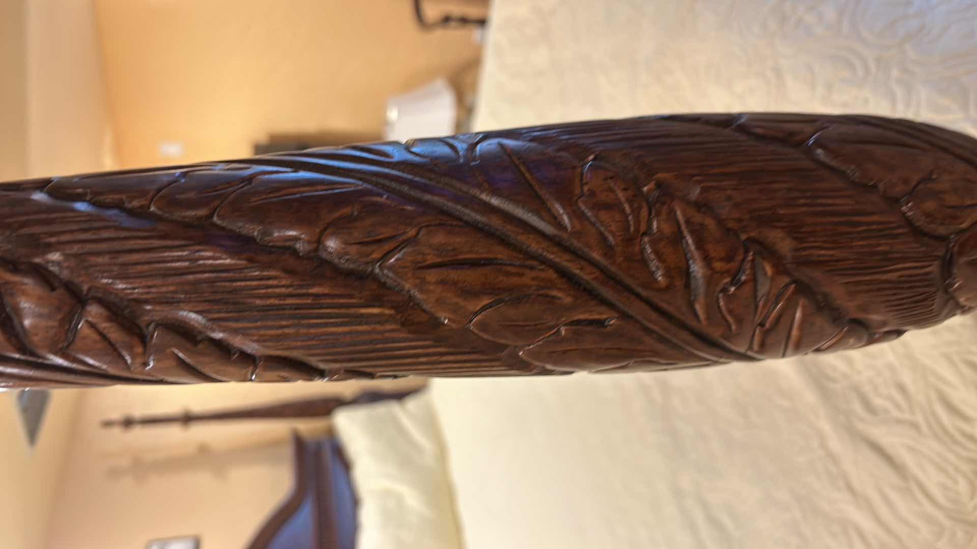 Photo 3 of KING CARVED MAHOGANY WOOD 4 POSTER BED 