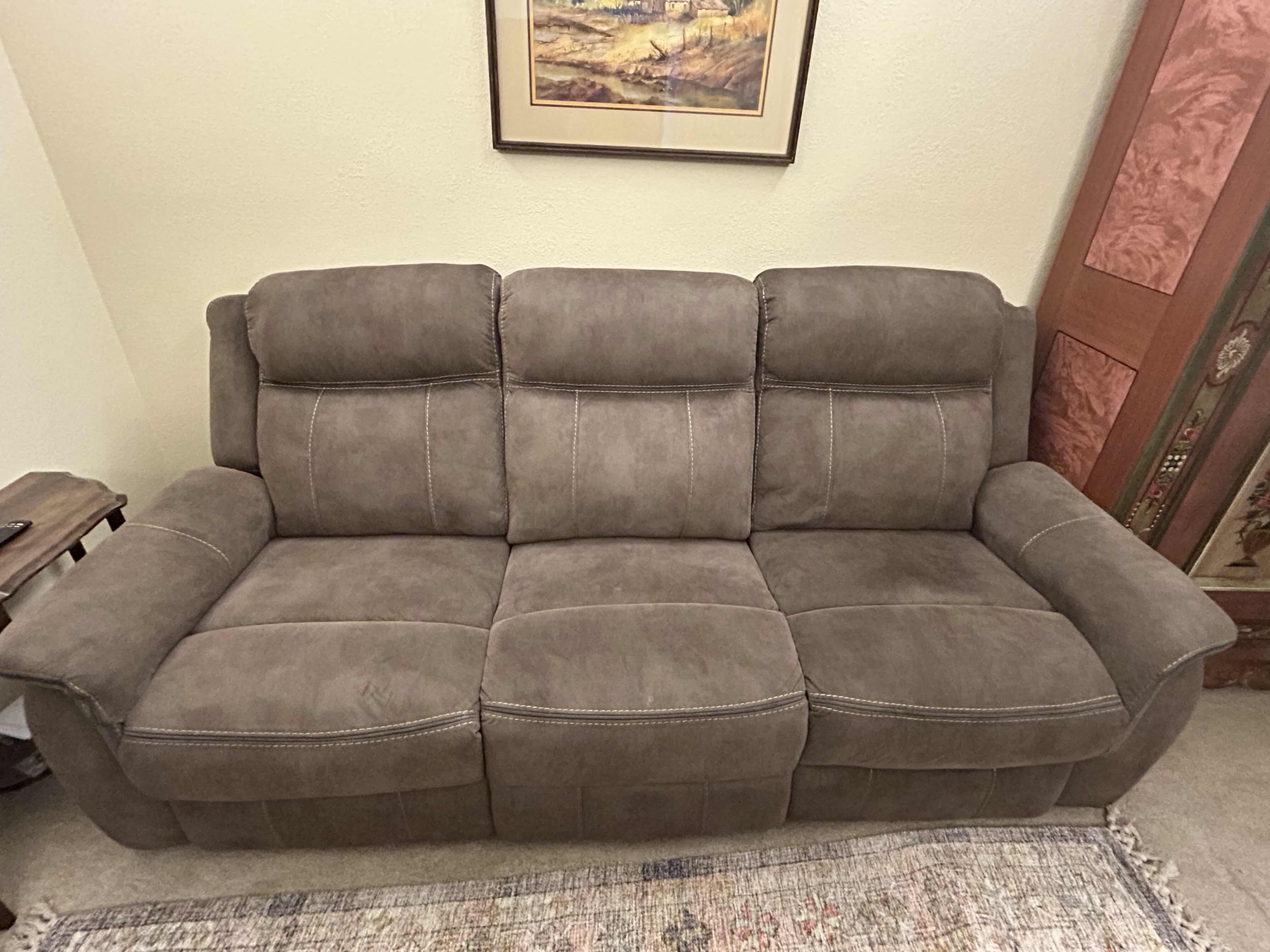 Photo 1 of 84” MICROFIBER RECLINER SOFA 