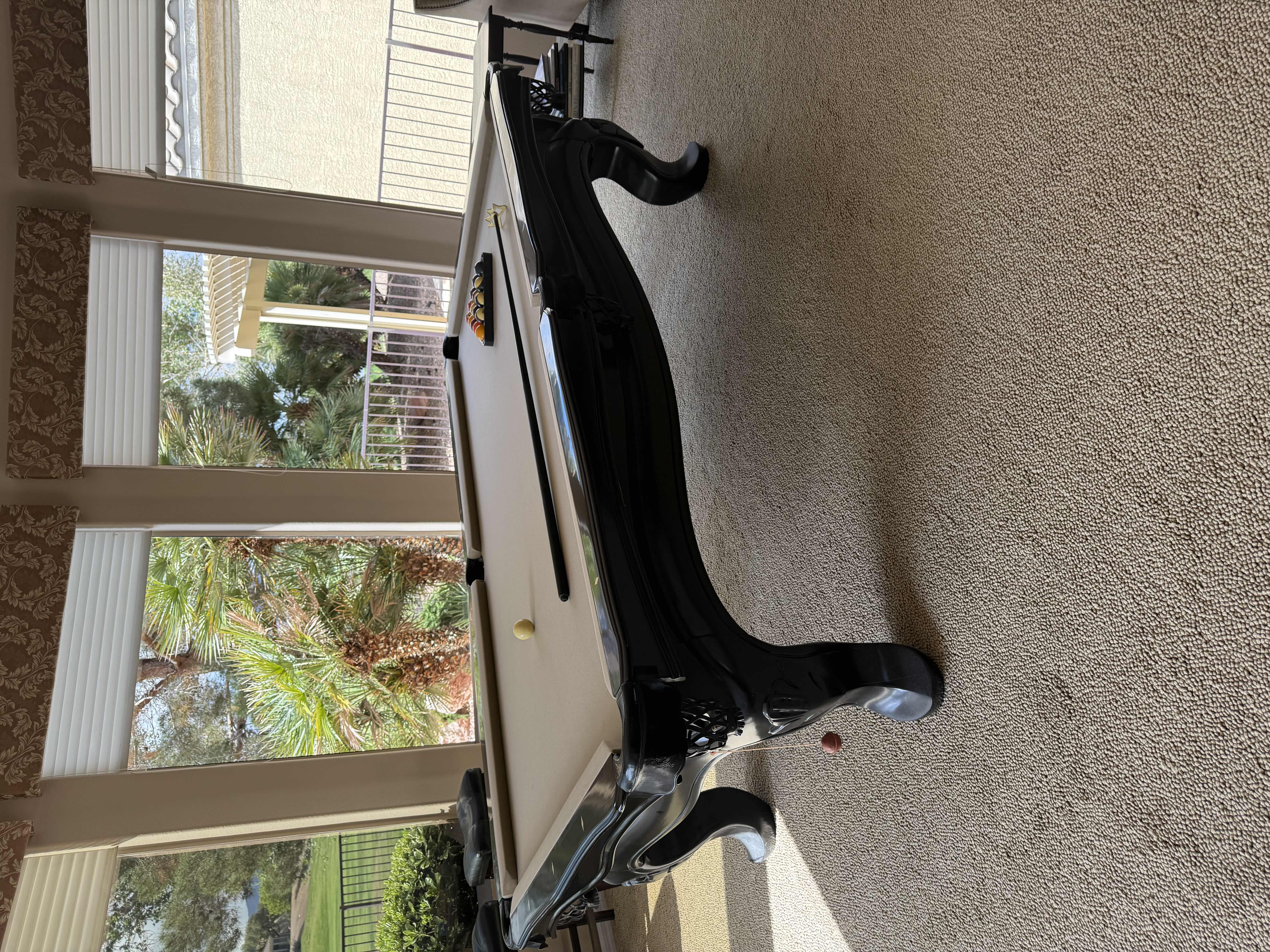 Photo 1 of RC WILEY BLACK WOOD W DIAMOND INLAY POOL TABLE W RACKET BALLS 99” x 55” H31”
