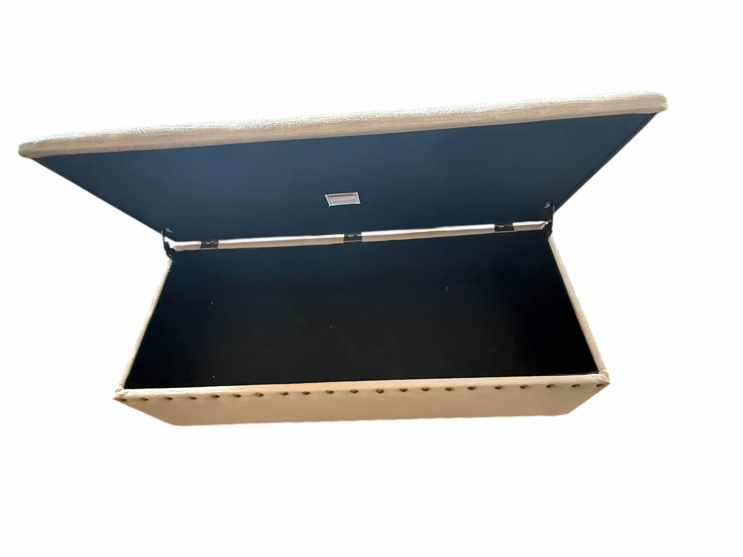 Photo 1 of TAN LINEN STORAGE OTTOMAN CHEST 42” x 18” H17”