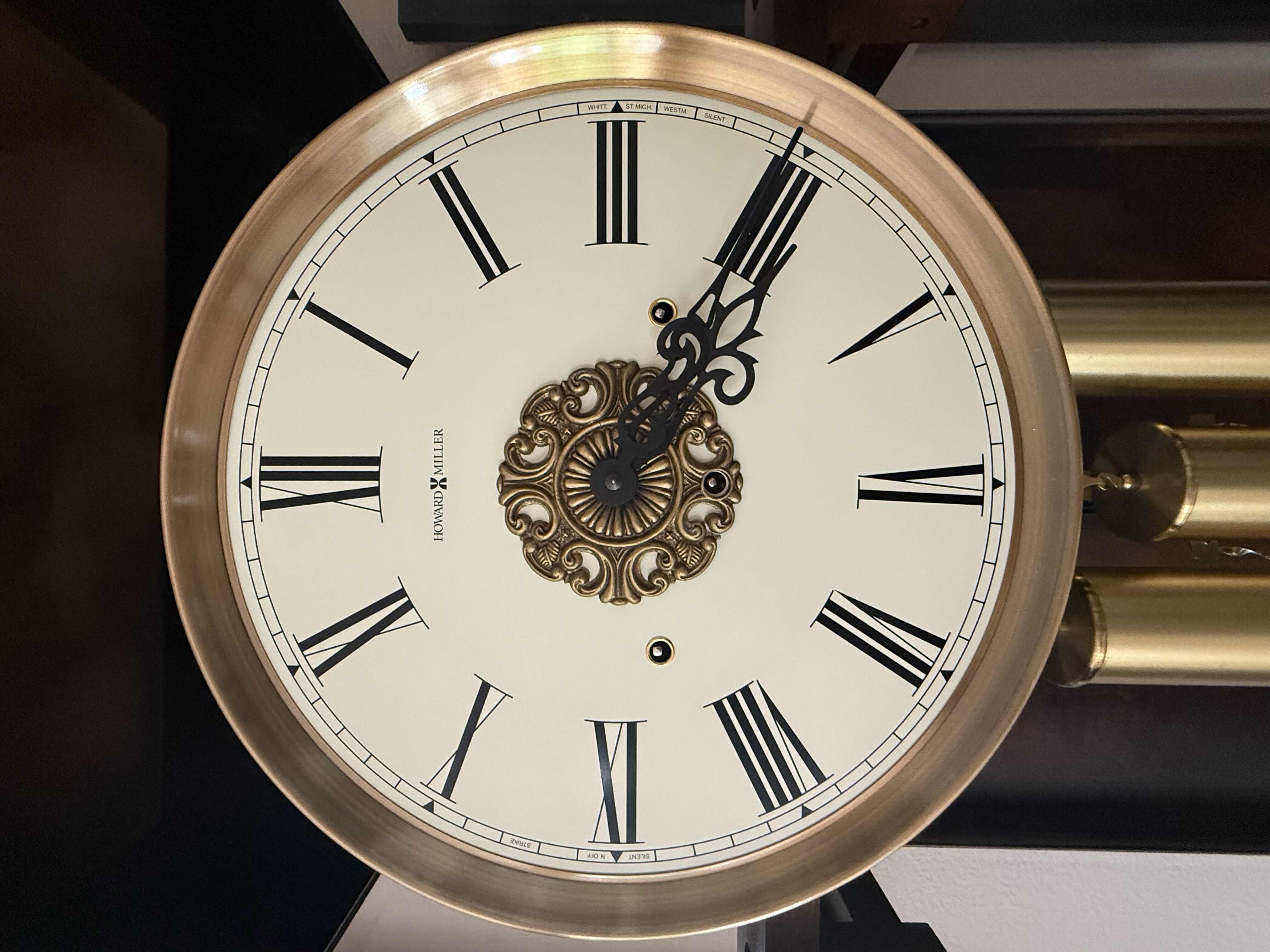 Photo 1 of HEAVY HOWARD MILLER MAHOGANY WOOD GRANDFATHER CLOCK 27” x 15” H88”
