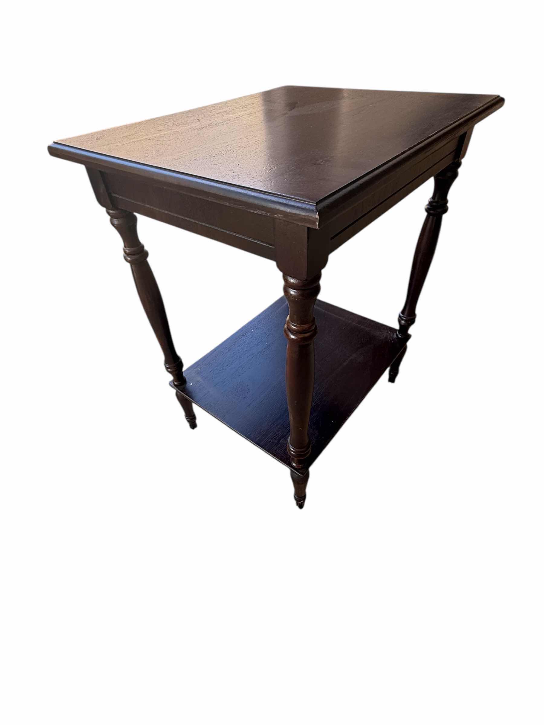 Photo 1 of WALNUT WOOD ACCENT TABLE 20” x 16” H24”