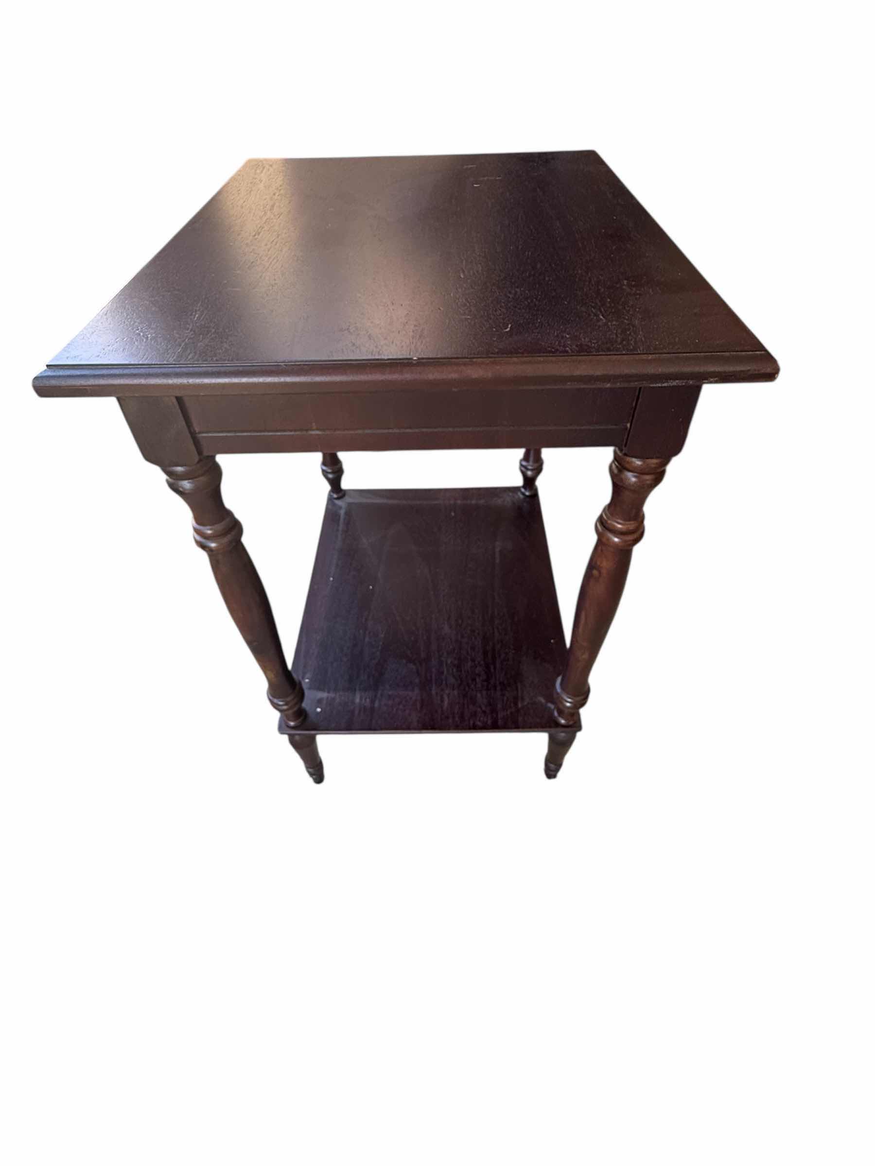 Photo 1 of WALNUT WOOD ACCENT TABLE 20” x 16” H24”