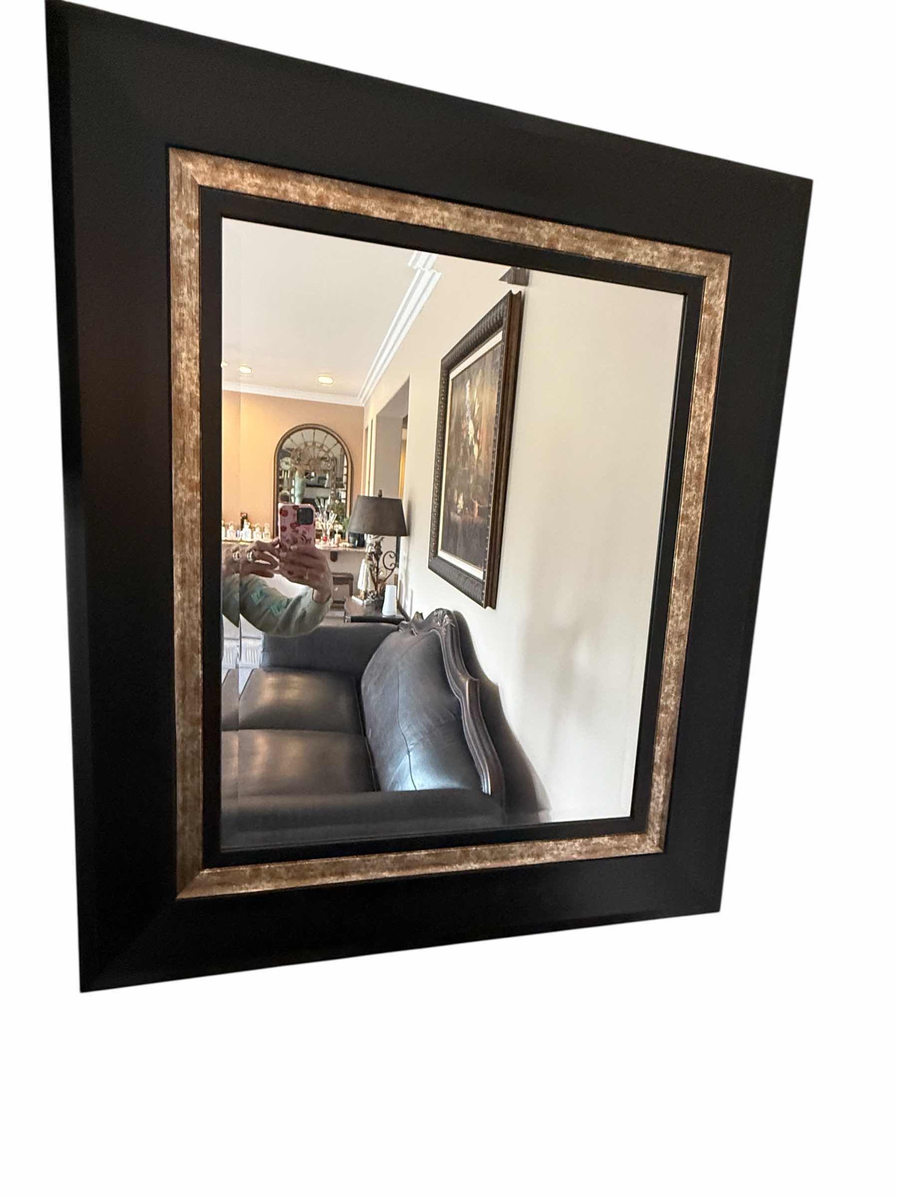 Photo 1 of BLACK FRAMED WALL MIRROR 34” x 39”