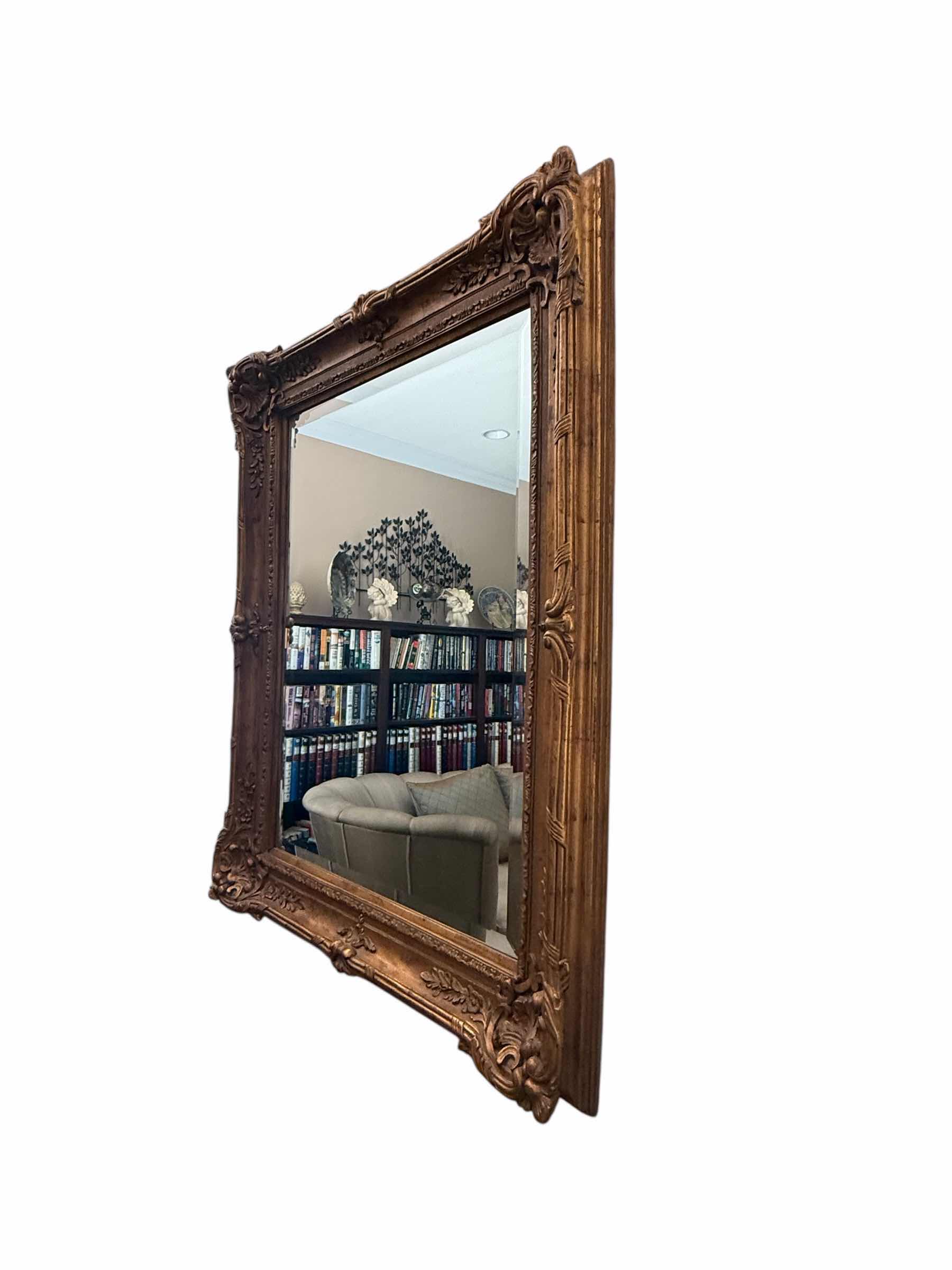 Photo 1 of HEAVY ORNATE GOLD FRAMED WALL MIRROR 49” x 62”