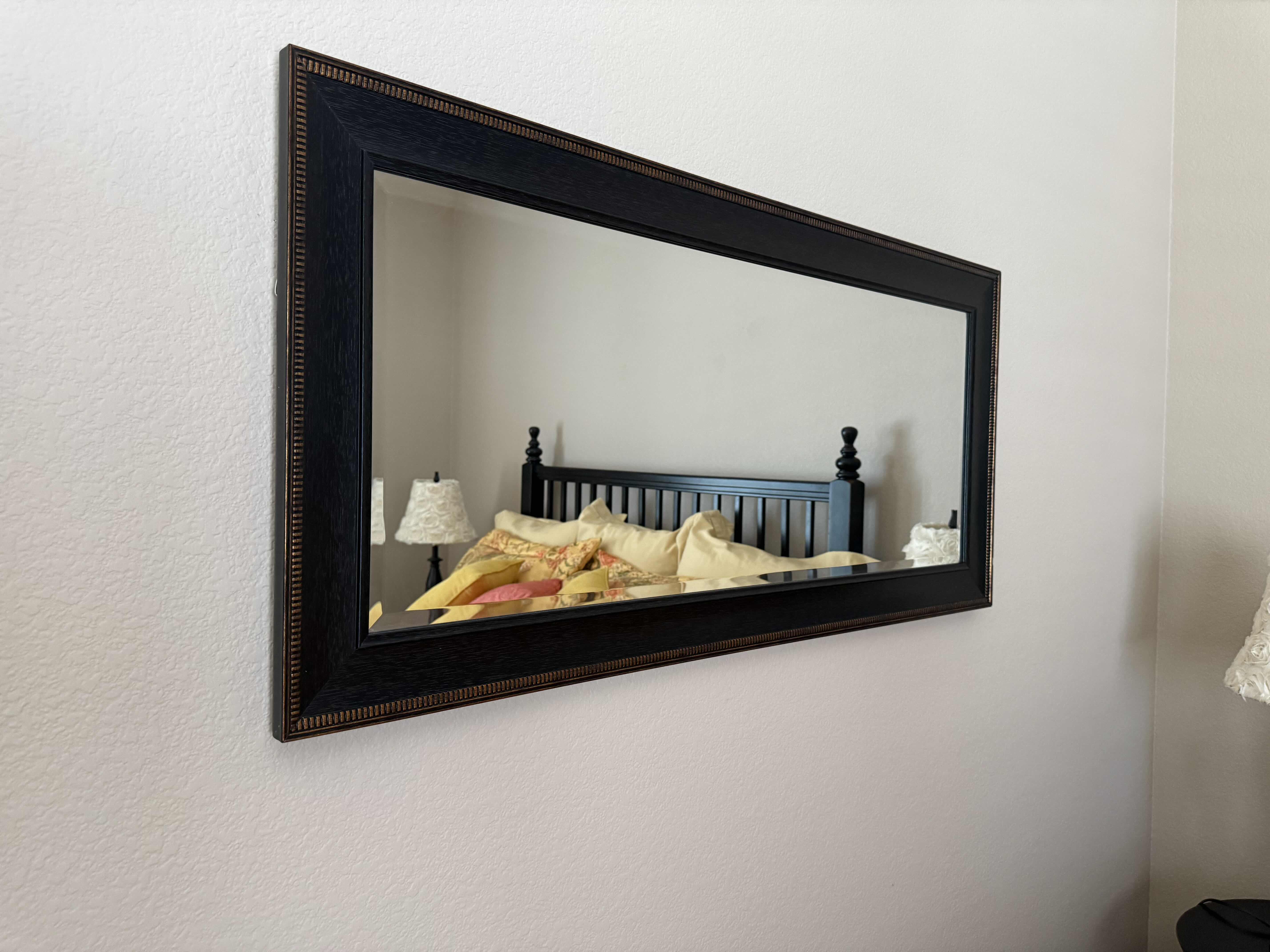 Photo 1 of BLACK FRAMED WALL MIRROR 45” x 21”