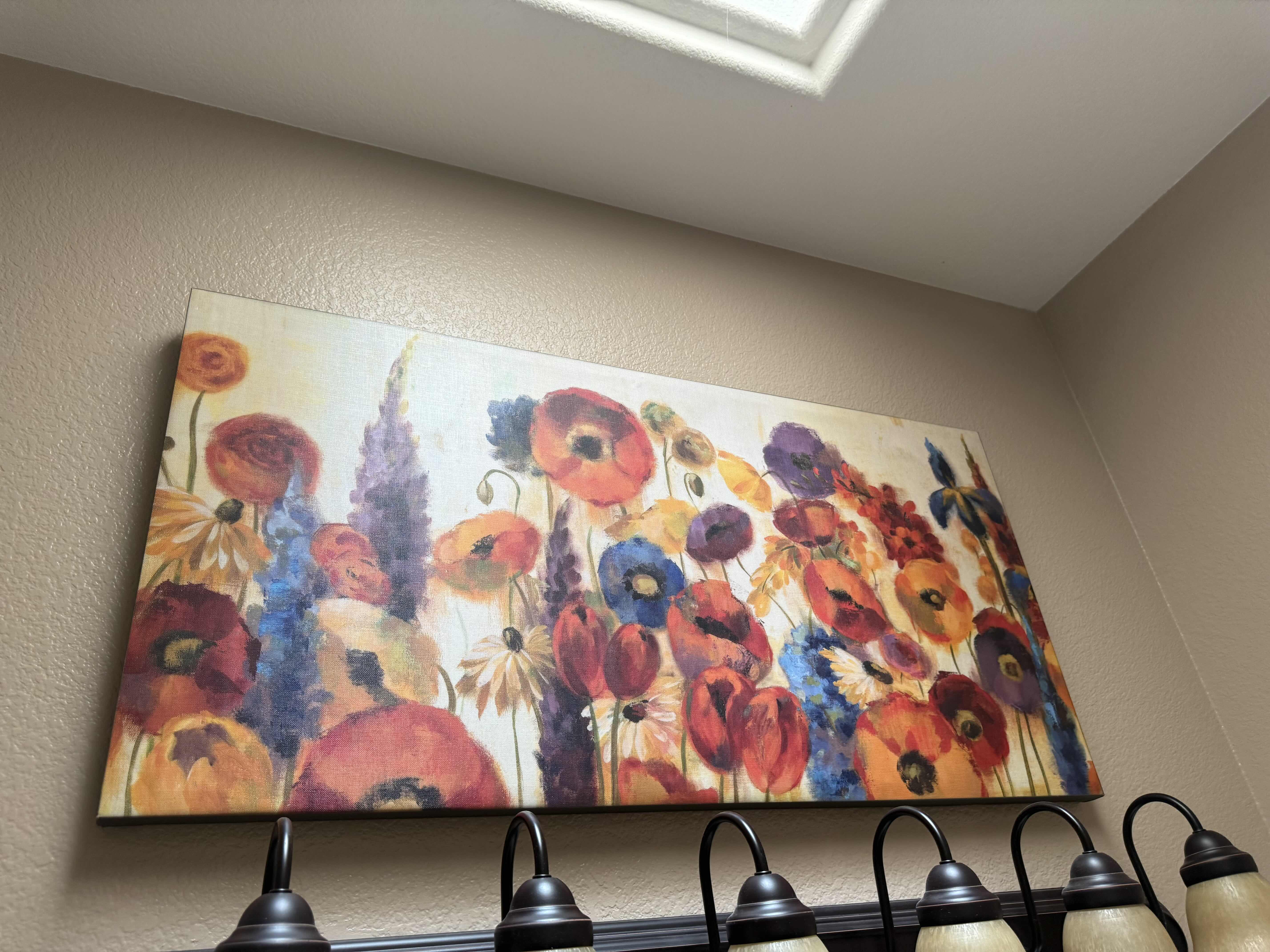Photo 1 of  JOYFUL GARDEN POPPIES CANVAS ARTWORK 36” x 20”
