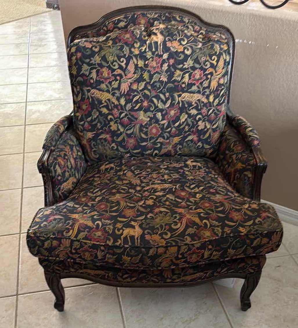 Photo 1 of ACCENT ARM CHAIR W ANIMAL UPHOLSTERED PRINT