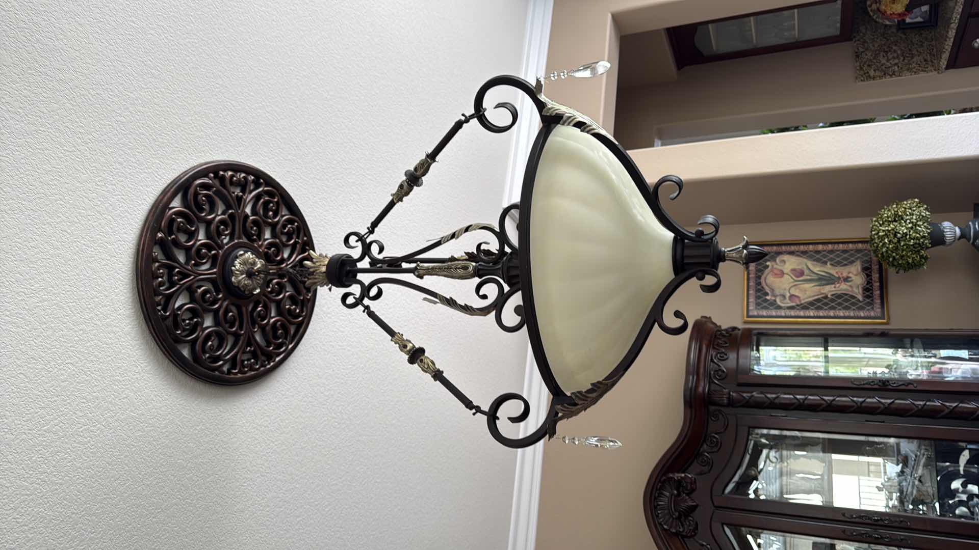 Photo 1 of 30” ROUND BLACK CHANDELIER  LIGHT